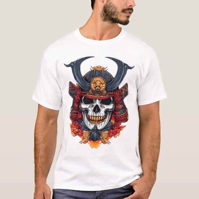 Skull Samurai Mask T Shirt (Framsida)