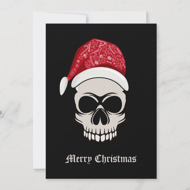 Skull Santa God jul Helgdag Card Julkort (Framsida)