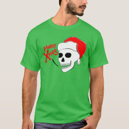 Skull Santa God jul T Shirt