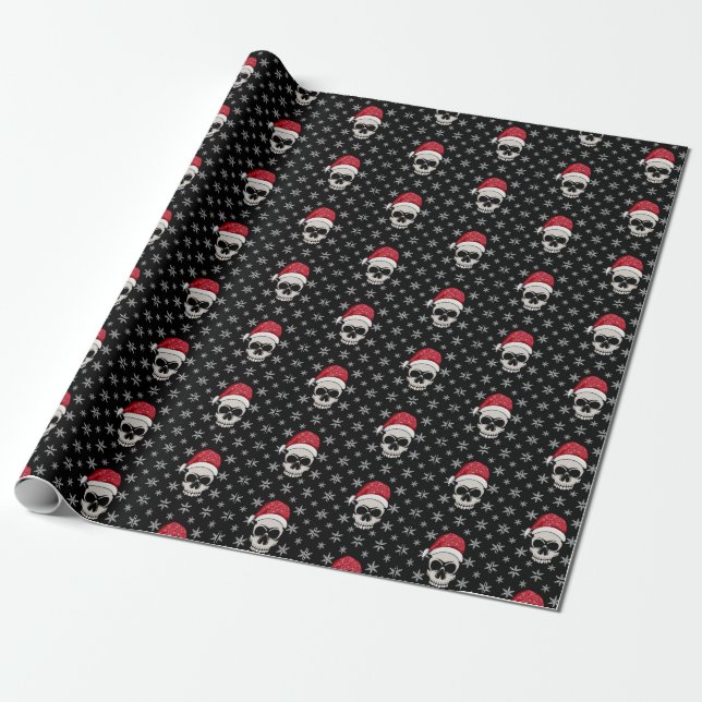 Skull Santa Wrapping Papper Presentpapper (Utrullad)
