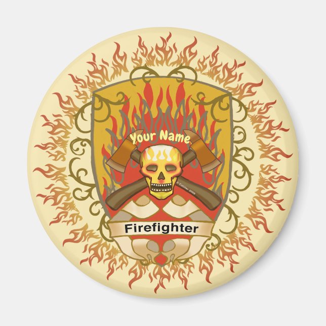 Skull Shield Firefighter magnet (Framsidan)