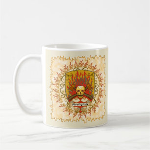 Skull Shield Firefighter mugg