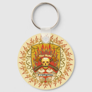 Skull Shield Firefighter Nyckelring