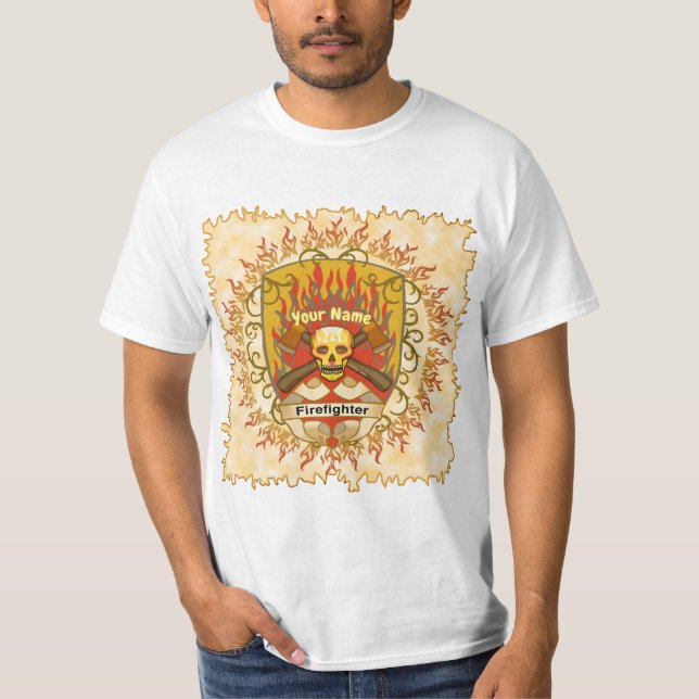 Skull Shield Firefighter t-shirt (Framsida)