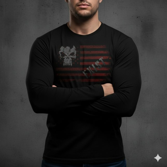 Skull Shirt | Distressed Flag Tee | Patriotic Tee (Skapare uppladdad)