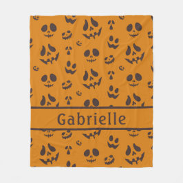 Skull Silhouette Mönster Brown Fleece Blanket