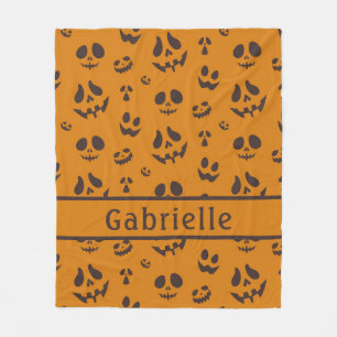 Skull Silhouette Mönster Brown Fleece Blanket