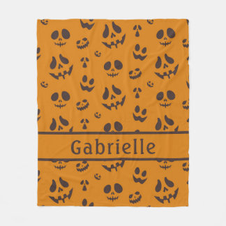 Skull Silhouette Mönster Brown Fleece Blanket