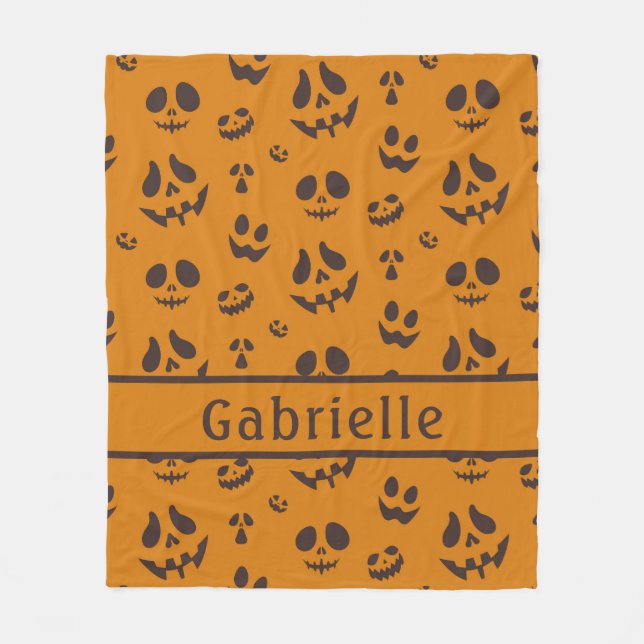 Skull Silhouette Mönster Brown Fleece Blanket (Framsidan)