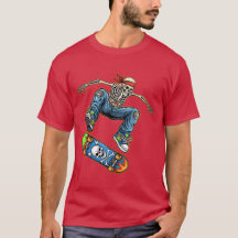 Skull Skateboarding Tee Extreme Skate Boys Teens