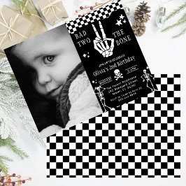 Skull Skeleton Bad to the Bone 2nd Birthday Inbjudningar