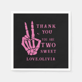 Skull Skeleton Bad to the Bone 2nd Birthday Pappersservett