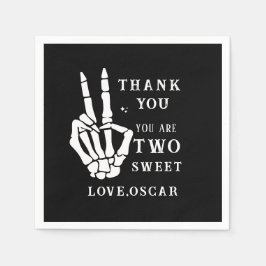 Skull Skeleton Bad to the Bone 2nd Birthday Pappersservett