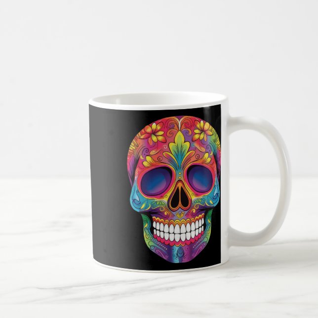 Skull Skeleton Dia De Los Muertos Day of the dead Kaffemugg (Höger)
