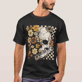 Skull Skeleton Floral Fall Autumn Spooky Halloween T Shirt