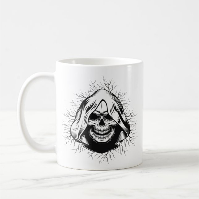 Skull Skeleton Halloween Kaffemugg (Vänster)