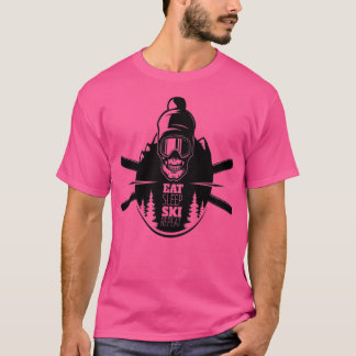 Skull Skier Eat Ssparris Upprepa gåva T Shirt