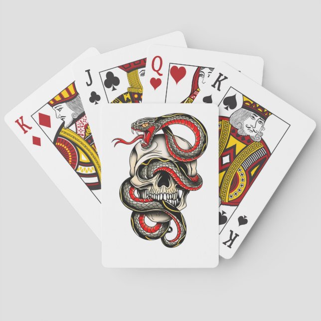 Skull & Snake Playing Cards | Edgy Design Casinokort (Baksidan)