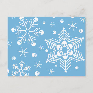 Skull Snöflingor Vykort