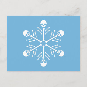 Skull Snöflingor Vykort