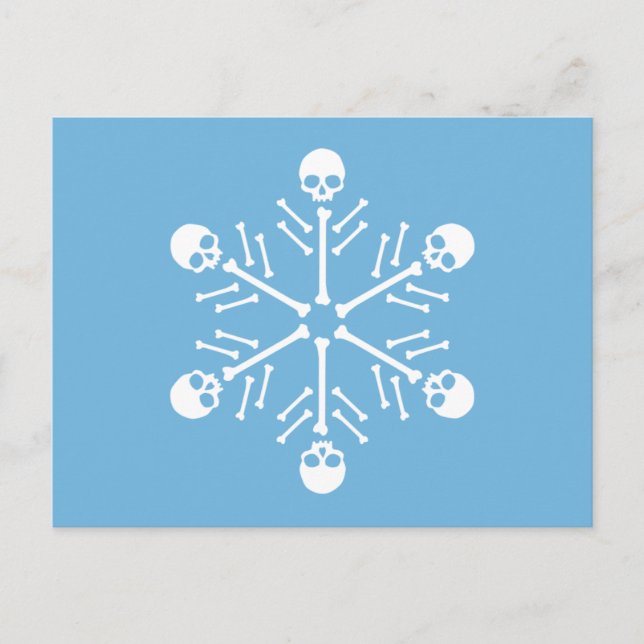 Skull Snöflingor Vykort (Framsida)