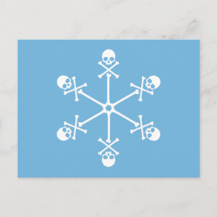 Skull Snöflingor Vykort