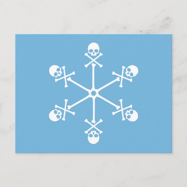 Skull Snöflingor Vykort (Framsida)