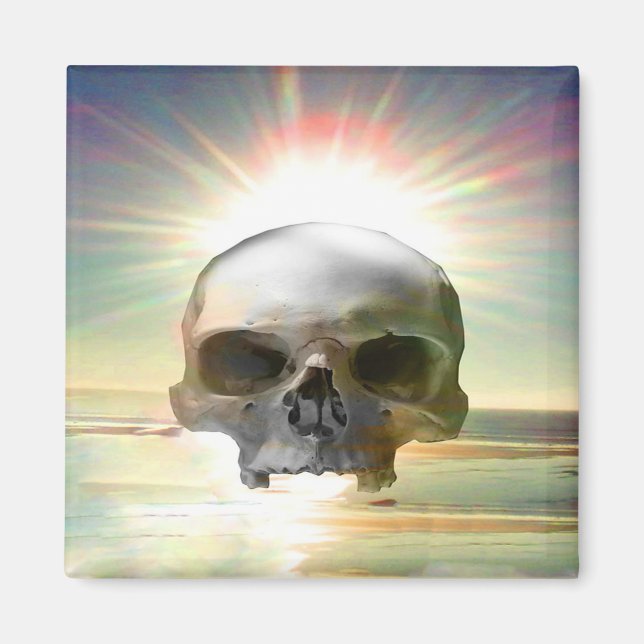 Skull-solnedgång Magnet (Framsidan)