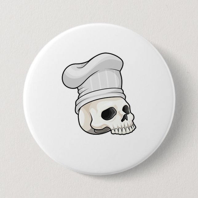 Skull som Cook med Chef hat Knapp (Framsida)