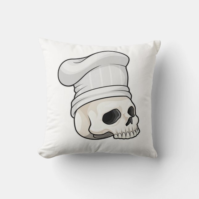 Skull som Cook med Chef hat Kudde (Framsida)