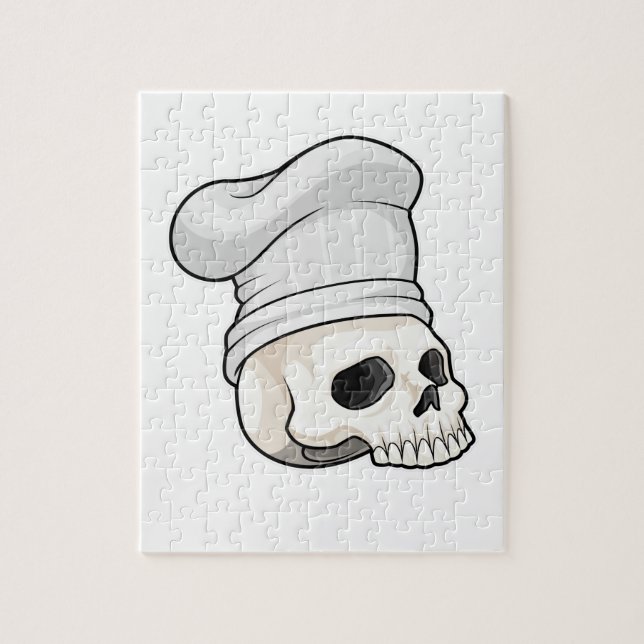 Skull som Cook med Chef hat Pussel (Vertikal)