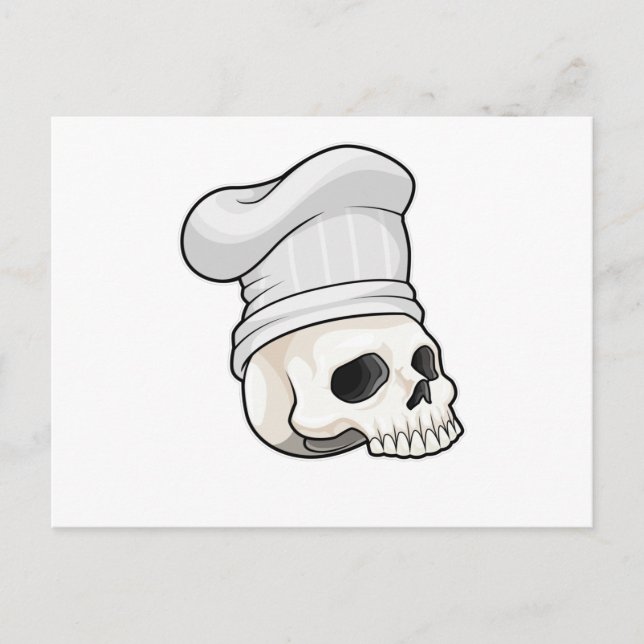 Skull som Cook med Chef hat Vykort (Framsida)