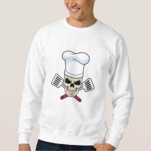 Skull som Cook med kokande hatt Lång Ärmad Tröja