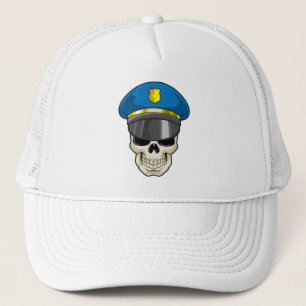 Skull som polis med polishatt keps