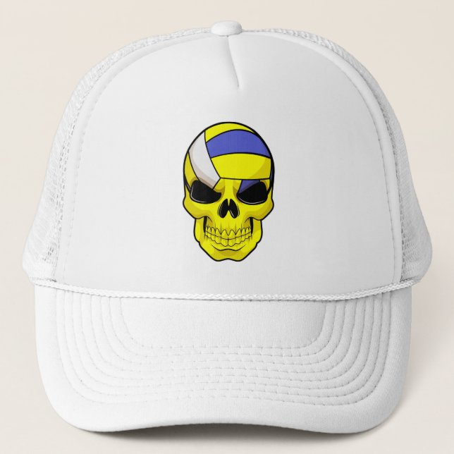 Skull som Volleyball-spelare med Volleyball Keps (Framsida)