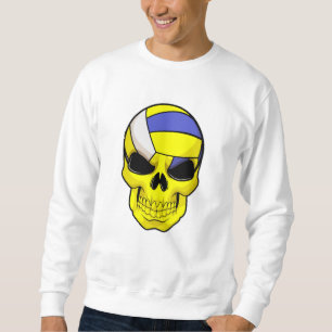 Skull som Volleyball-spelare med Volleyball Lång Ärmad Tröja