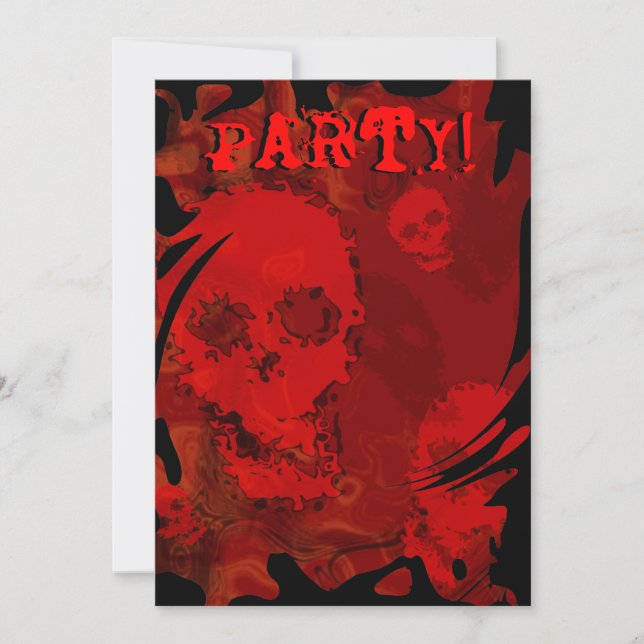 Skull Specters Red Party snurrinbjudan Inbjudningar (Framsida)