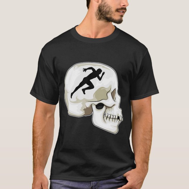 Skull-Springer som kör sporter T Shirt (Framsida)