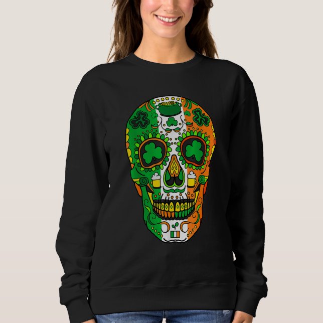Skull St Patricks Day Irish Saint Patricks Day of  T Shirt (Framsida)