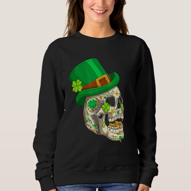Skull St Patricks Day Irish Saint Patricks Day of  T Shirt (Framsida)