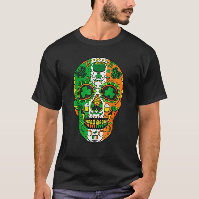 Skull St Patricks Day Irish Saint Patricks Day of  T Shirt (Framsida)