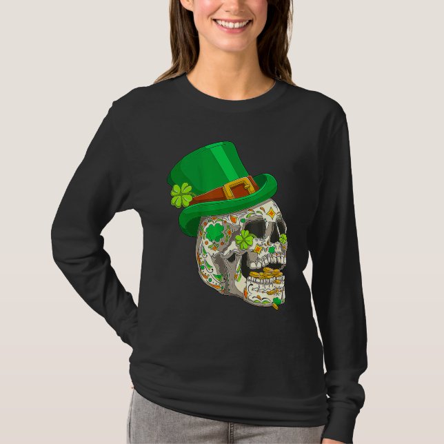 Skull St Patricks Day Irish  Saint Patricks Day of T Shirt (Framsida)