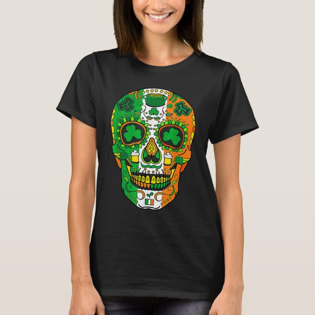 Skull St Patricks Day Irish  Saint Patricks Day of T Shirt (Framsida)