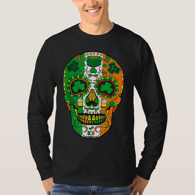 Skull St Patricks Day Irish  Saint Patricks Day of T Shirt (Framsida)
