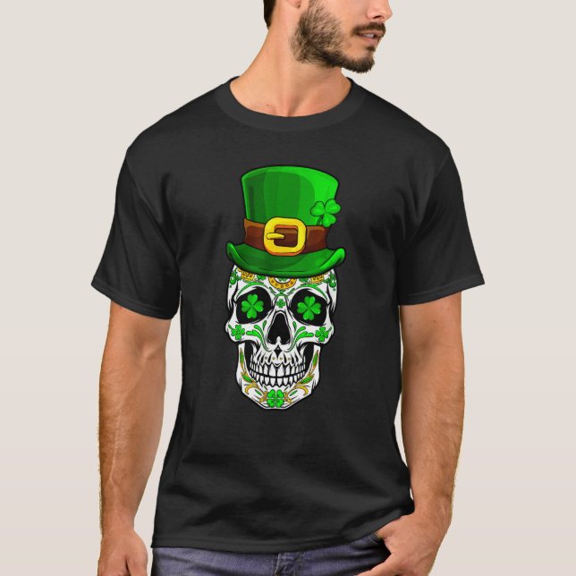 Skull St Patricks Day Irish Saint Patricks Day of  T Shirt (Framsida)