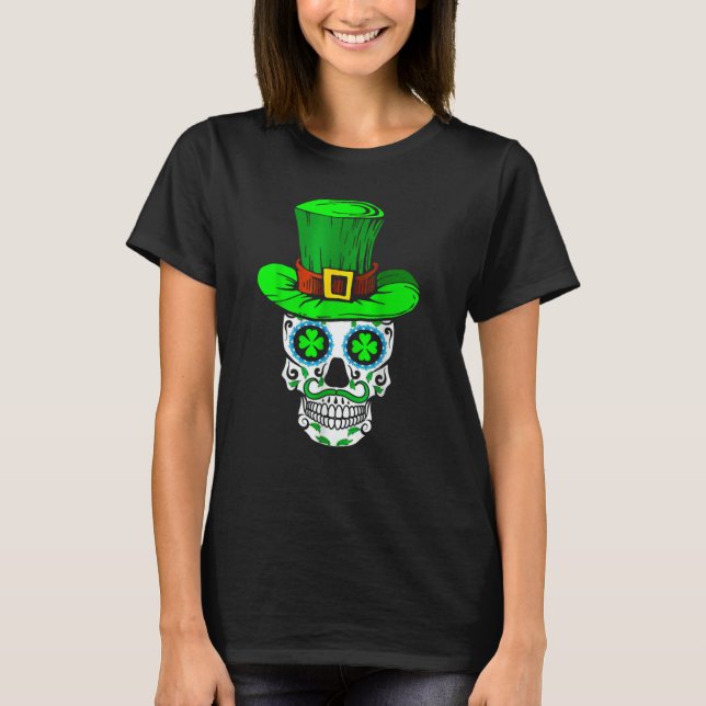 Skull St Patricks Day Irish Saint Patricks Day of  T Shirt (Framsida)