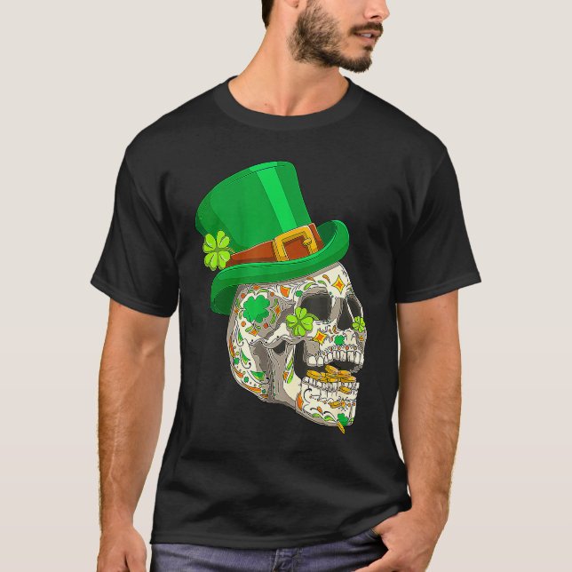 Skull St Patricks Day Irish  Saint Patricks Day of T Shirt (Framsida)