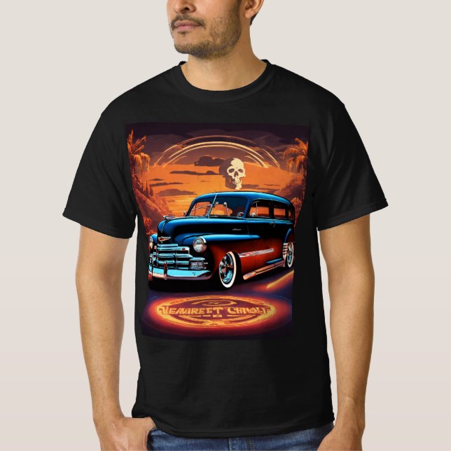 Skull & stål: 1947 Chevrolet Fleetmaster tshirt T Shirt (Framsida)