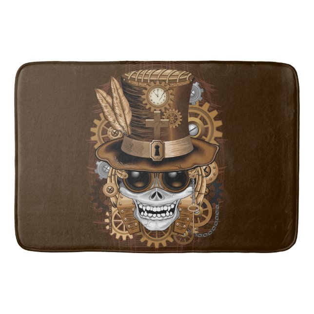 Skull Steampunk Voodoo Retro Maskin Badrumsmatta (Framsidan)