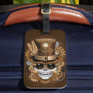 Skull Steampunk Voodoo Retro Maskin Bagagebricka